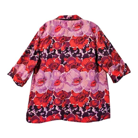 TUCKERNUCK Women's Plus XXL 2X Tunic Top Poppy Stripe Margot Tropical Floral 48" - Picture 9 of 9